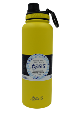 Oasis Neon Yellow Stainless Steel Double-walled Insulated Drink Bottle 550ml