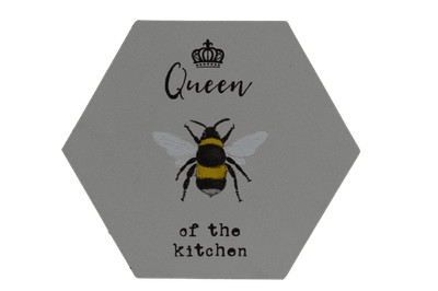 Bee Hexagonal Sign - &#039;Queen of the Kitchen&#039;