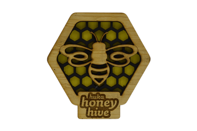 Huka Honey Hive Hex Wooden Magnet