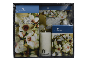 Gift Box - Manuka Bath Salts, Bath Soap with Candle