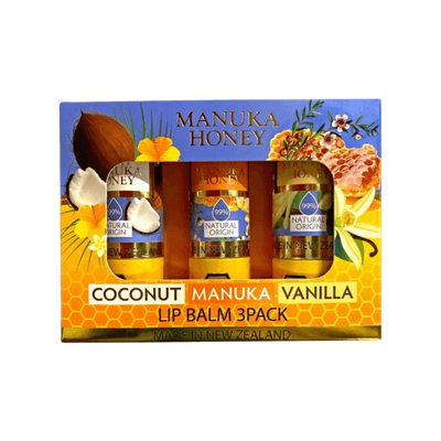 3PK Lip Balm Coconut/Manuka/Vanilla