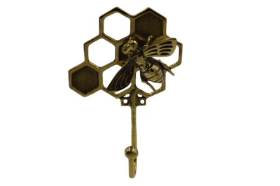 Bee Honeycomb Brass Hook