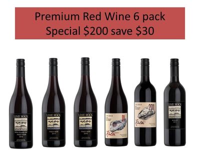 Premium Red Wine 6 pack $200. Save $30