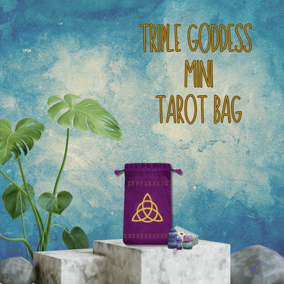Triple Goddess Mini Tarot Bag - Velvet Pouch for Tarot Cards and Crystals
