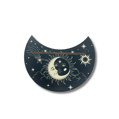 Moon-Shaped Wooden Oracle Card Holder
