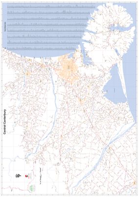 Central Canterbury A0 Wall Map