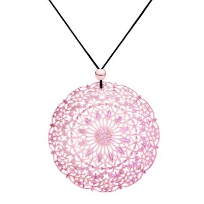 Lacey Circle Necklace - Rose Gold