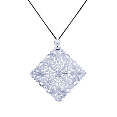 Lacey Diamond Necklace - Silver