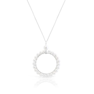 Perle Circle Necklace - Silver