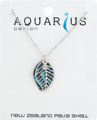 Paua Leaf Filigree Necklace with Crystal