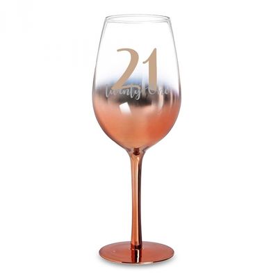 21 Rose Gold Ombre Wine Glass