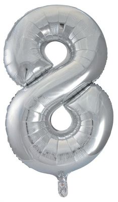 Giant Foil Number 8 - Silver
