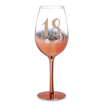 18 Rose Gold Ombre Wine Glass