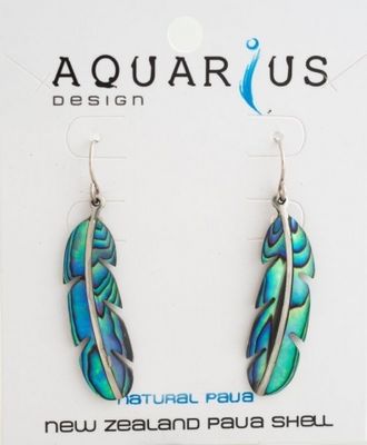 Paua Feather Earring