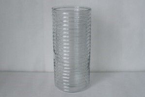 Horizontal Ridges Glass Vase  - Clear