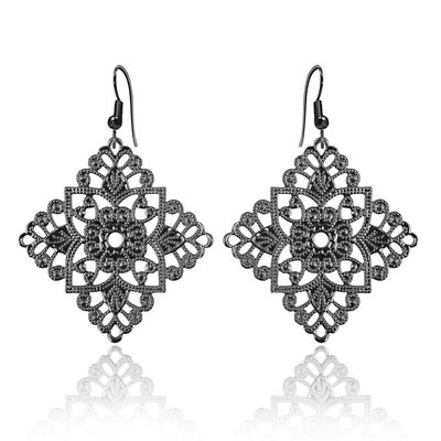 Lacey Diamond Earrings - Black