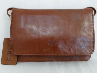 Small Multi Compartment Shoulder Bag - Tan
