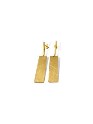 Carre Rectangle Earrings - Gold