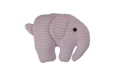 Stripped Elephant Squeaker Rattle - Pink