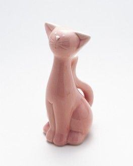 Ceramic Pink Cat - Mini