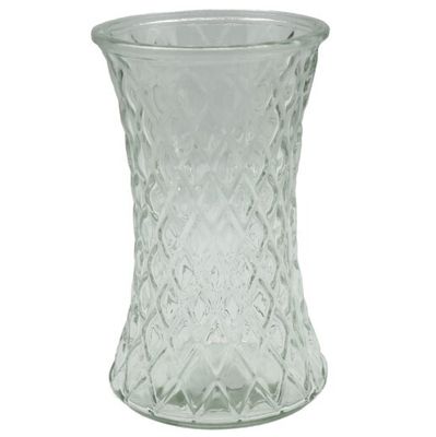 Diamond Waist Glass Vase