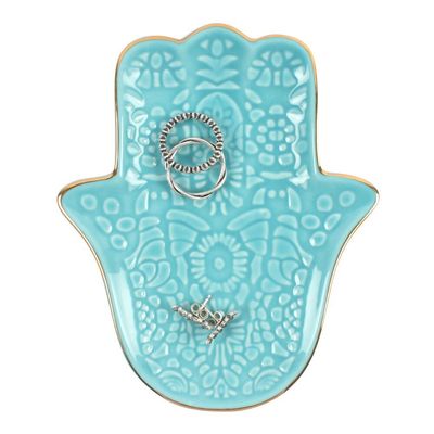 Hamsa Hand Jewellery Dish - Turquoise