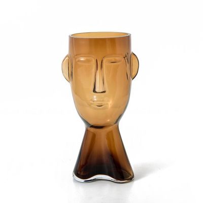 Claydon &amp; Brook Glass Face Vase - Large / Amber