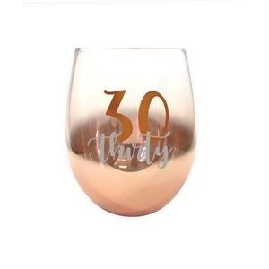 30th Ombre Stemless Wine Glass