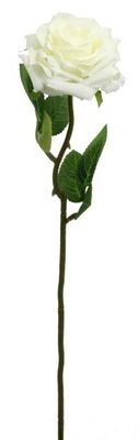 Artificial Single Rose Stem - White
