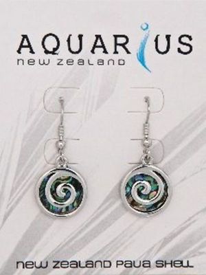 Paua Metal Koru Earrings
