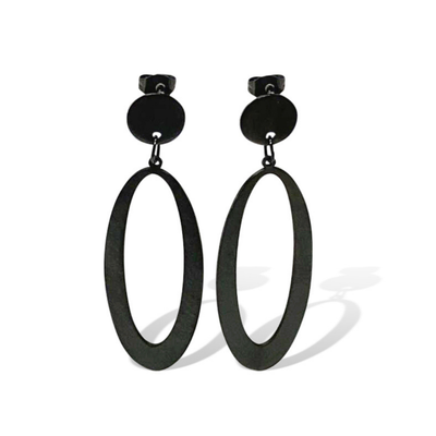 Ovale Oval Black Earrings