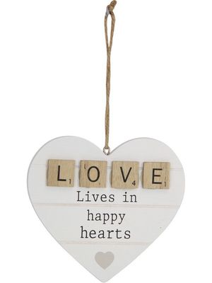 Hanging MDF Heart - Love