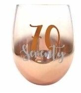 70th Ombre Stemless Wine Glass