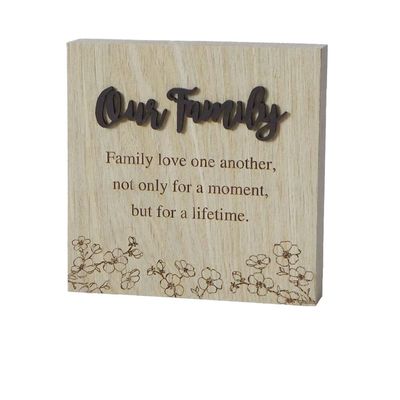 Wishes Wooden Plaque - Our Family