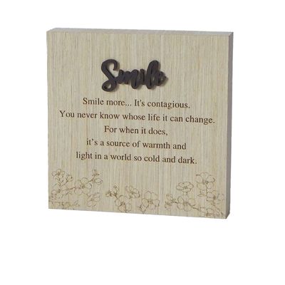 Wishes Wooden Plaque - Smile