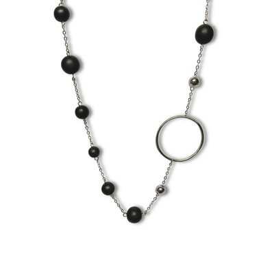 Verre Black Glass Necklace - 85cm