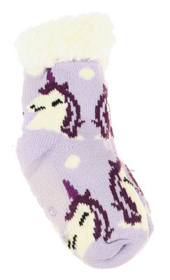 Kids Unicorn Fleece Socks- Medium/Purple
