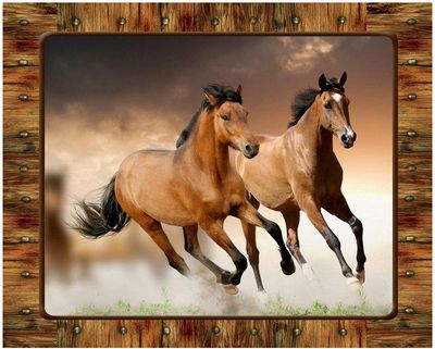 Plaque Brown Horses