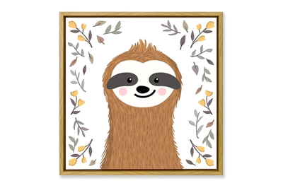 Kids Framed Canvas- Sloth