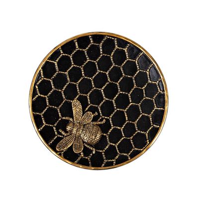 Bee On Honeycomb Plate