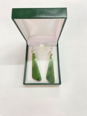 Long Greenstone Earrings