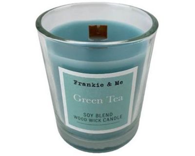 Soy Blend Woodwick Candle 210g - Green Tea