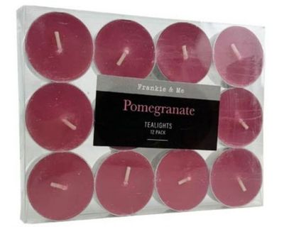 12 Pack Tealight Candles - Pomegranate