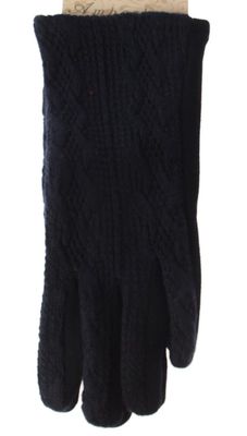 Patterned Knit Glove - Navy
