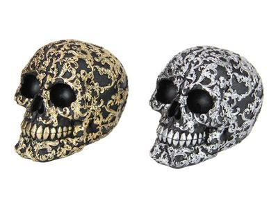 Black Skull with Gold/Silver Filigree