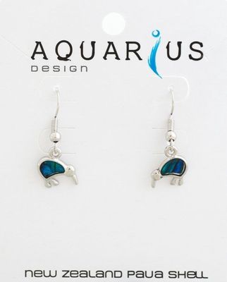 Blue Paua Kiwi Hook Earrings