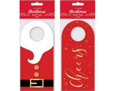 Christmas Bottle Tag 4Pack