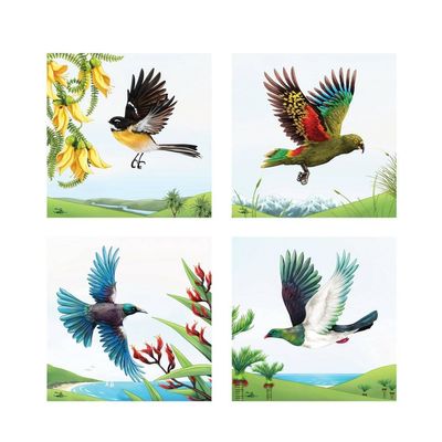 Birds In Flight Ceramic Square Coasters