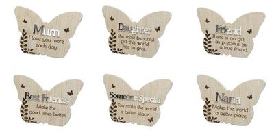 Butterfly Message Plaque 15cm - Assorted