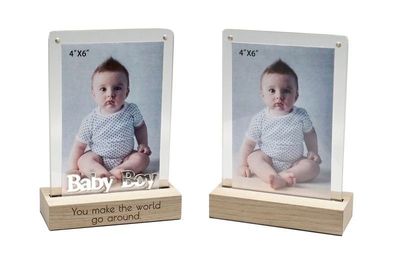 Dual View Frame with Wood Base - Assorted
